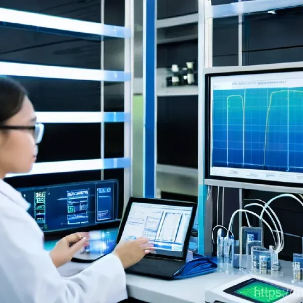 수소연료전지의 성능 테스트 방법 - **Prompt:** A clean and modern research laboratory, brightly lit, focusing on the testing of advance...