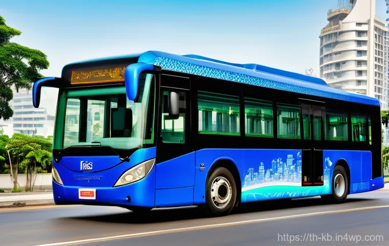 수소연료전지 시장 진입 전략 - **Prompt:** "A bustling, vibrant street scene in Bangkok showcasing a futuristic hydrogen fuel cell ...